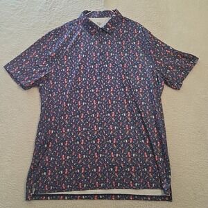 1764 Golf Polo Men's Size 2XL Dounuts Milk Shakes And‎ Sprinkles All Over Print